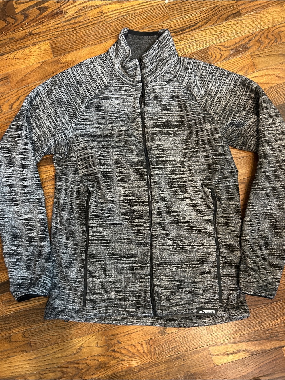 adidas Terrex Black & Gray Heathered Full-Zip Jacket